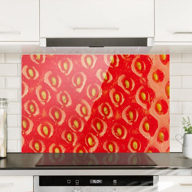 Glass splashback fruits and vegetables Strawberry Structure