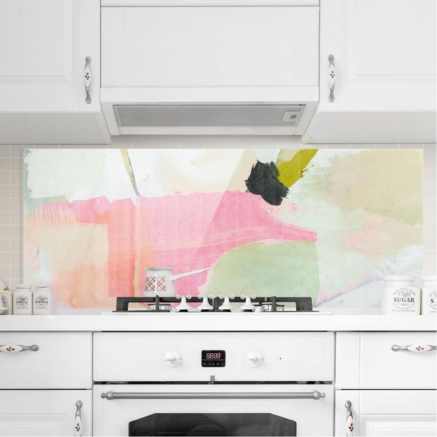 Glass splashback abstract Chime In Rosé II