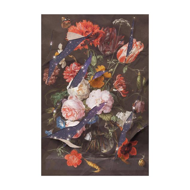 Multicoloured rug Flower Bouquet With Galaxy