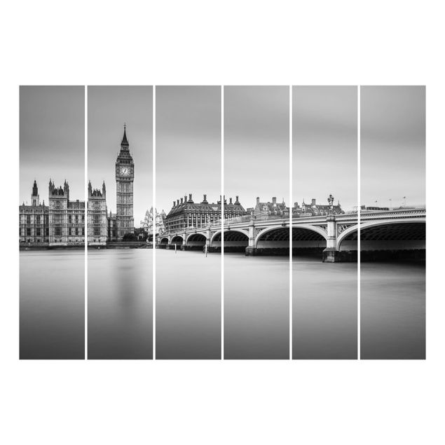 Sliding panel curtains set - Westminster Bridge And Big Ben