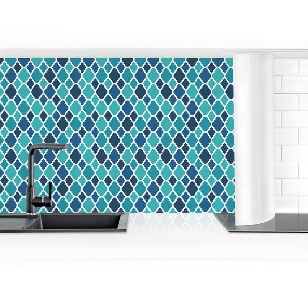 Kitchen wall cladding - Oriental Patterns With Turquoise Ornaments