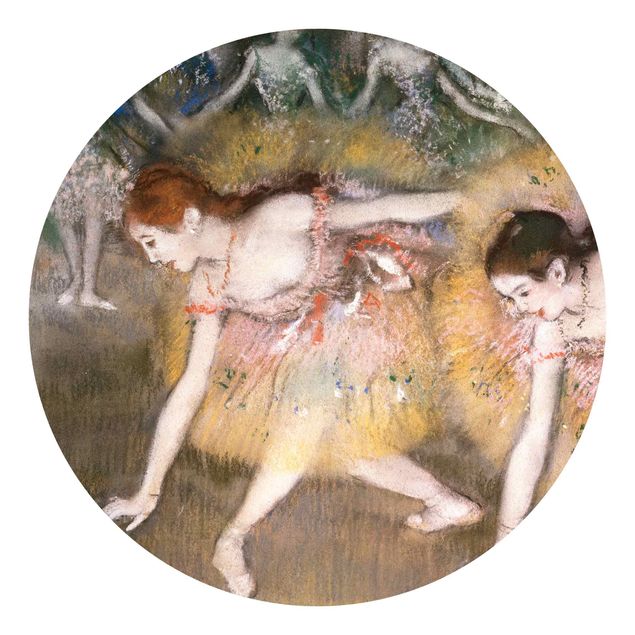 Self-adhesive round wallpaper - Edgar Degas - Dancers Bending Down