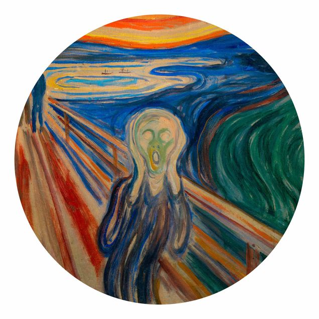 Self-adhesive round wallpaper - Edvard Munch - The Scream