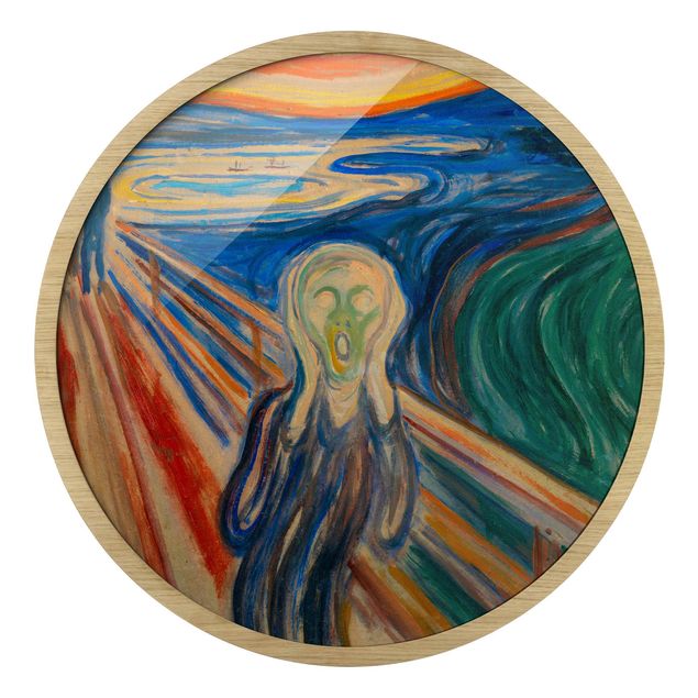 Circular framed print - Edvard Munch - The Scream