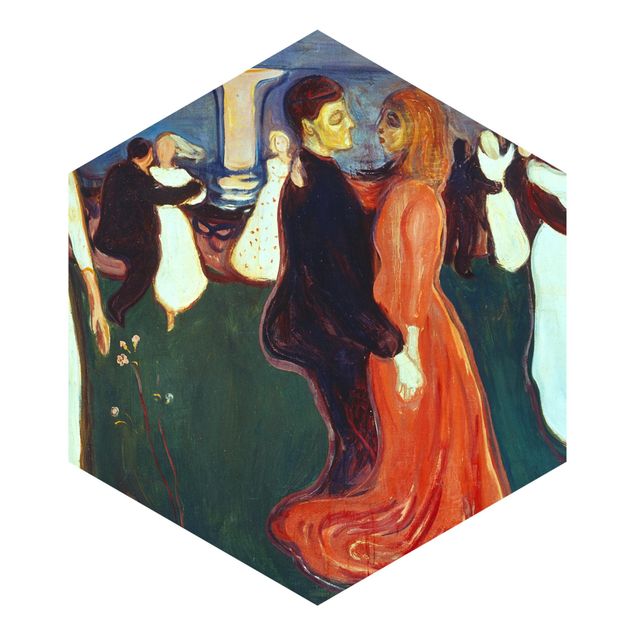 Self-adhesive hexagonal pattern wallpaper - Edvard Munch - The Dance Of Life
