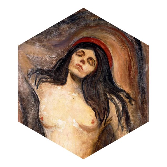 Self-adhesive hexagonal pattern wallpaper - Edvard Munch - Madonna