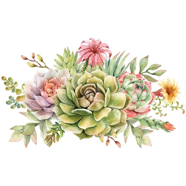 Wall sticker - Watercolour Succulent Bouquet XXL