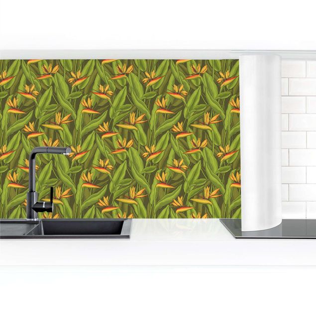 Kitchen wall cladding - Crane Flower