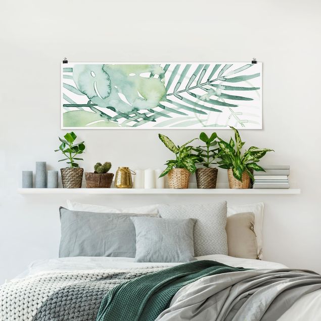 Panoramic poster flowers - Palm Fronds In Watercolour I