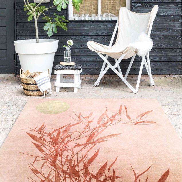 Outdoor rugs Golden Sun Pink Bamboo