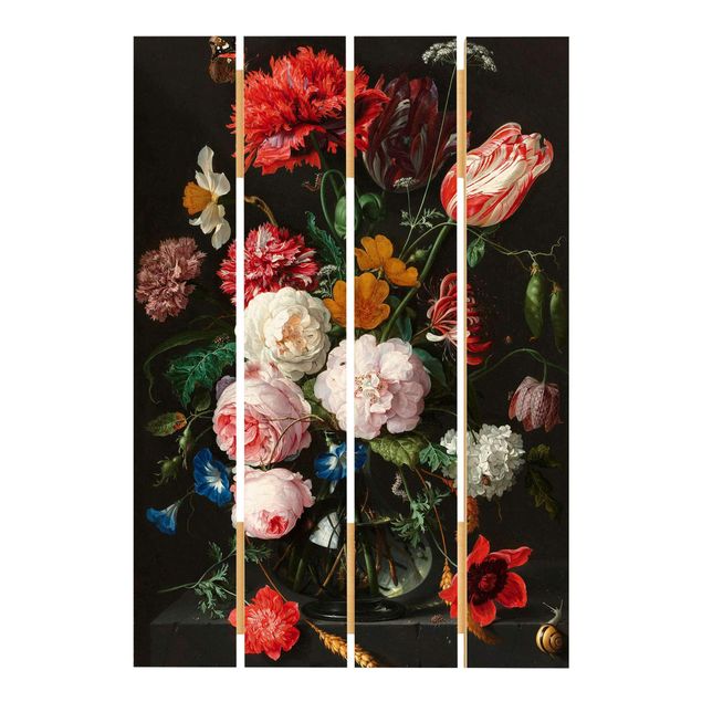 Print on wood - Jan Davidsz De Heem - Still Life With Flowers In A Glass Vase