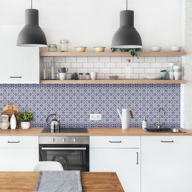 Kitchen splashbacks Geometrical Tile Mix Blossom Purple