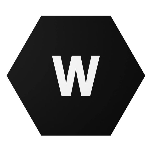 Alu-Dibond hexagon - Letter Black W