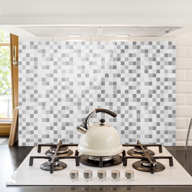 Glass splashback kitchen tiles Mosaic Tiles Winter Set