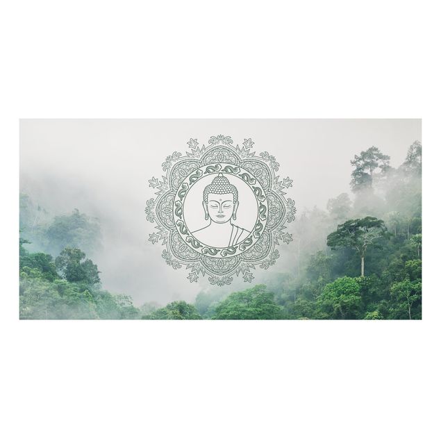 Print on aluminium - Buddha Mandala In Fog