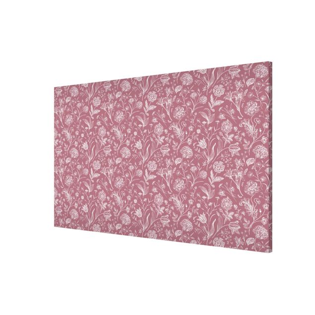 Magnetic memo board - Flower Dance On Antique Pink