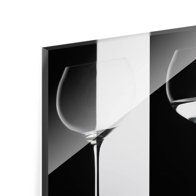 Splashback - Wine Glasses Black & White