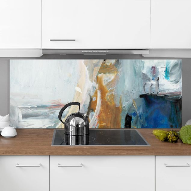 Glass splashback kitchen abstract Interplay Abstract I