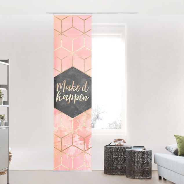 Sliding panel curtain - Make It Happen Geometry Pastel