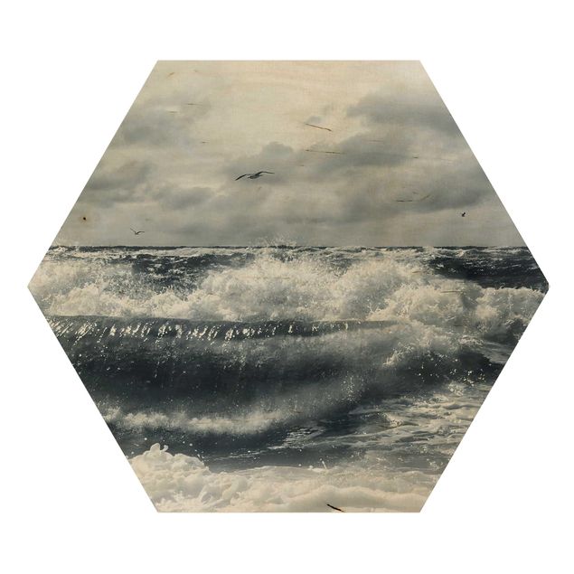 Wooden hexagon - No.YK6 Living North Sea