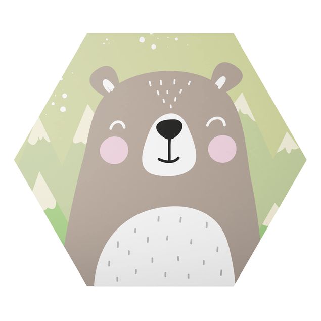 Alu-Dibond hexagon - Little bear