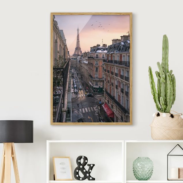 Framed poster - The Eiffel Tower In The Setting Sun