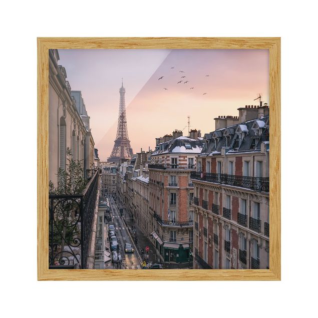 Framed poster - The Eiffel Tower In The Setting Sun