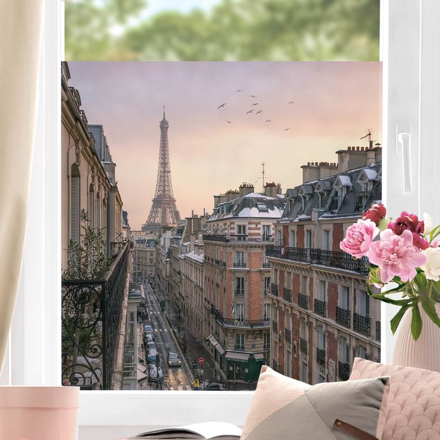 Window decoration - The Eiffel Tower In The Setting Sun