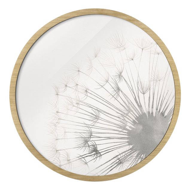 Circular framed print - A Touch Dandelion II