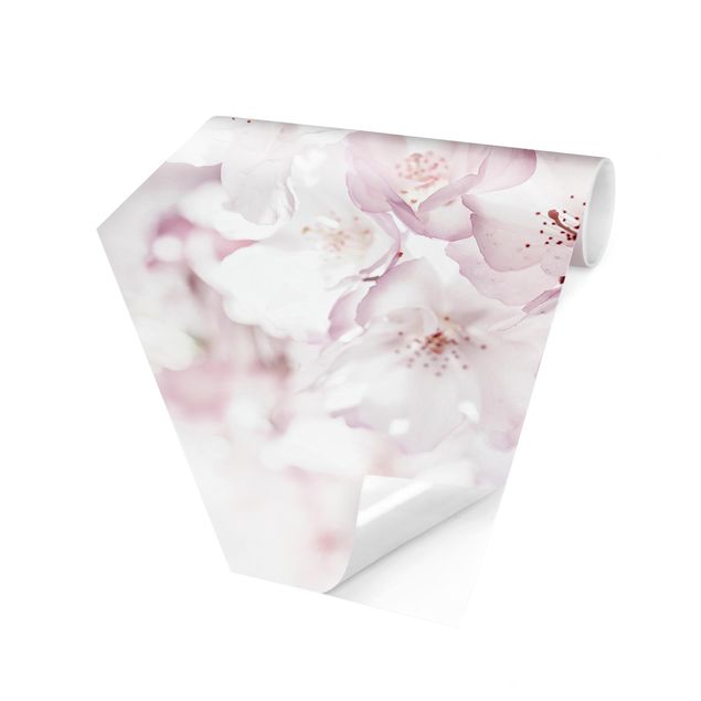 Self-adhesive hexagonal pattern wallpaper - A Touch Of Cherry Blossoms