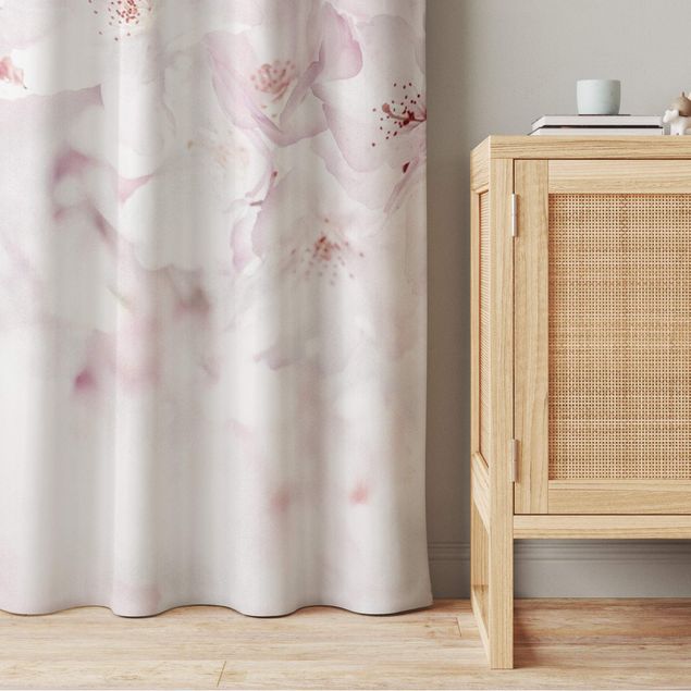 modern curtains for living room A Touch Of Cherry Blossoms
