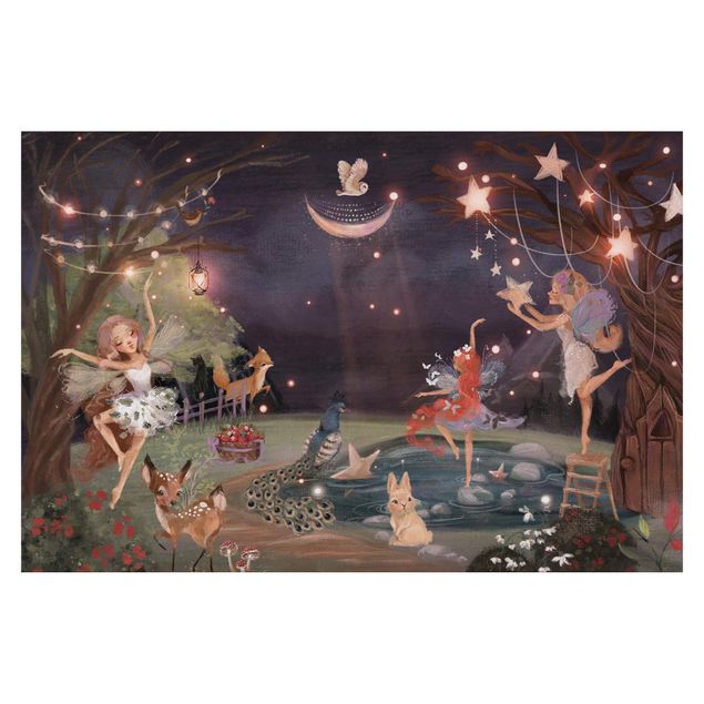 Wallpaper - At Night In A Garden With Fairies