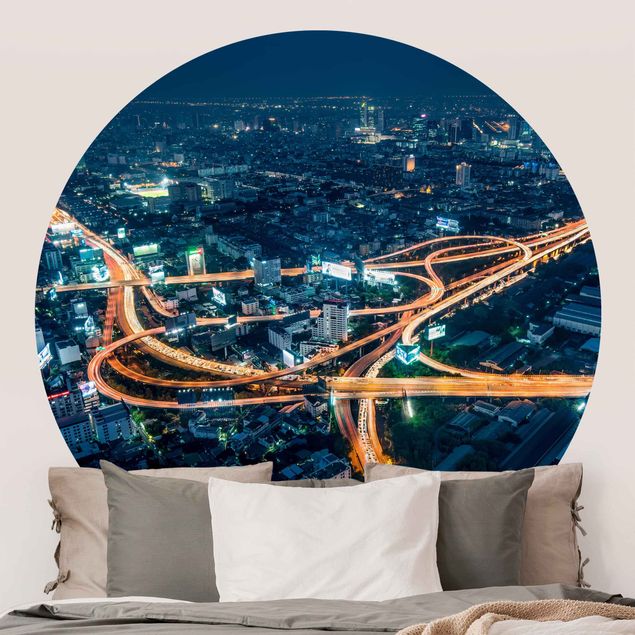 Self-adhesive round wallpaper - One Night In Bangkok