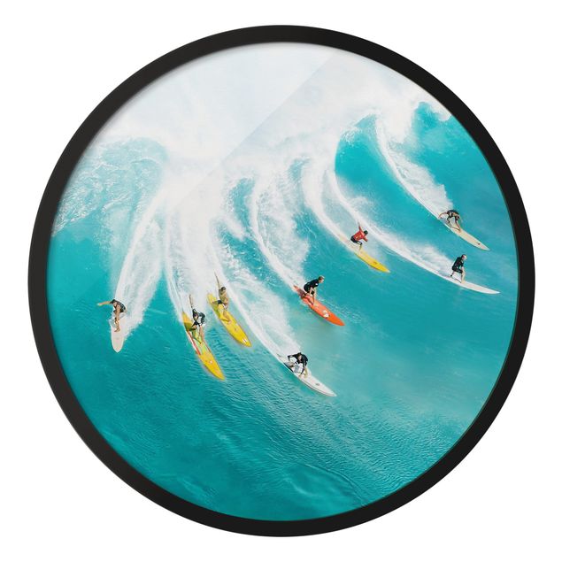 Circular framed print - Simply Surfing
