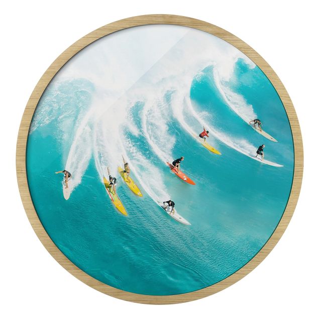 Circular framed print - Simply Surfing