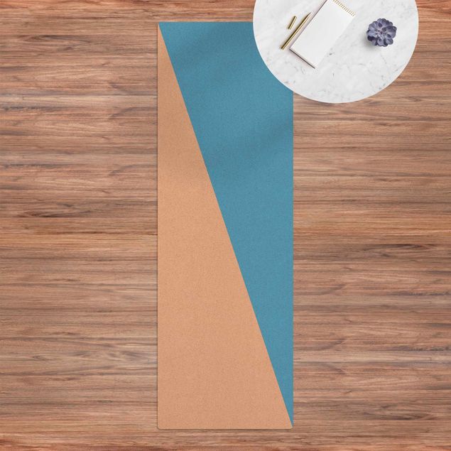 Runner rugs Simple Triangle In Azure