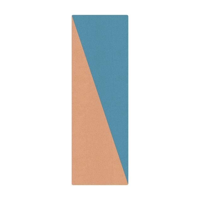 Cork mat - Simple Triangle In Azure - Portrait format 1:2