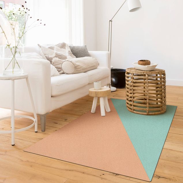 Blue rugs Simple Triangle In Blue