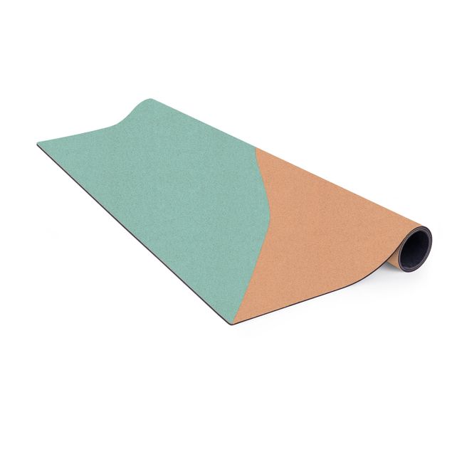 Cork mat - Simple Triangle In Blue - Square 1:1