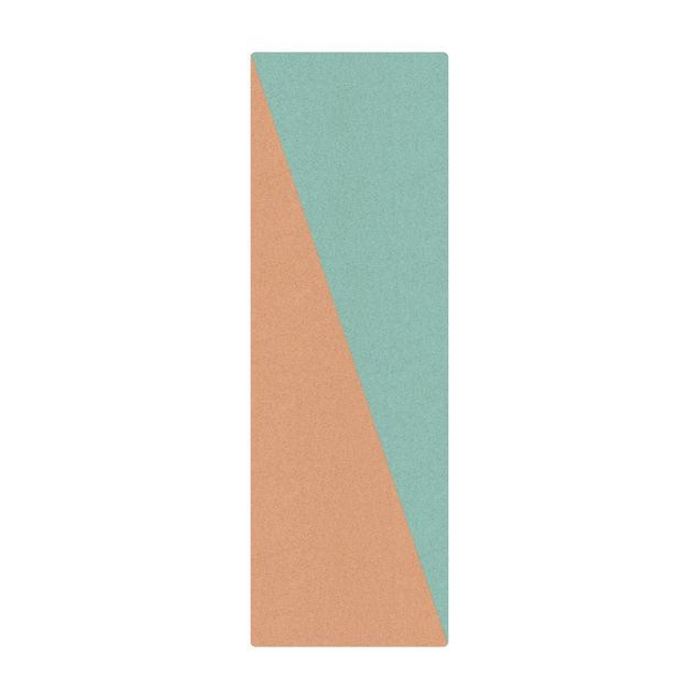 Cork mat - Simple Triangle In Blue - Portrait format 1:2