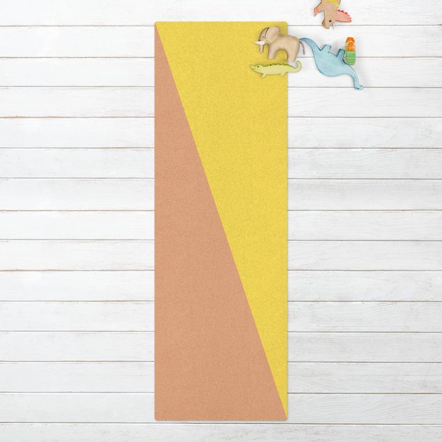 Runner rugs Simple Triangle In Yellow