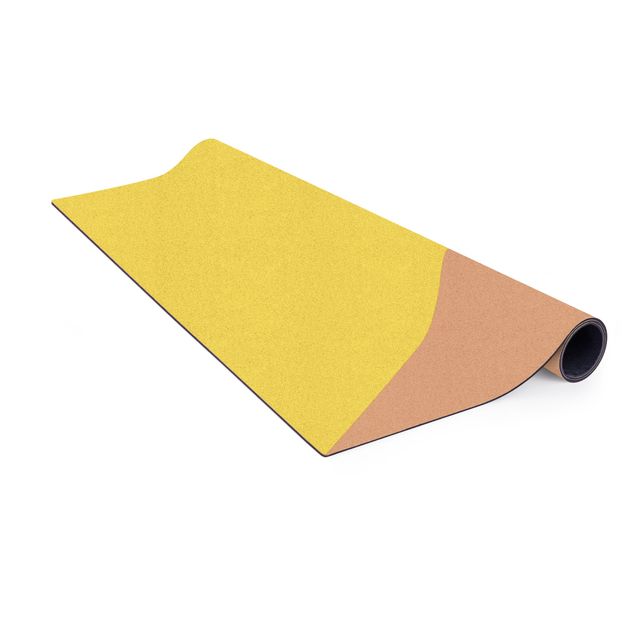 Cork mat - Simple Triangle In Yellow - Portrait format 2:3