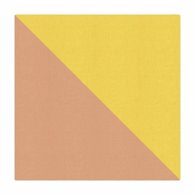 Cork mat - Simple Triangle In Yellow - Square 1:1