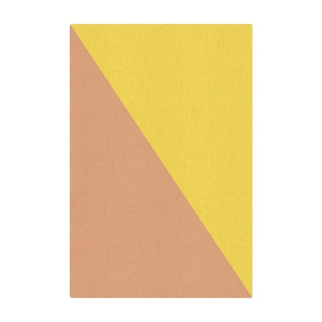 Cork mat - Simple Triangle In Yellow - Portrait format 2:3
