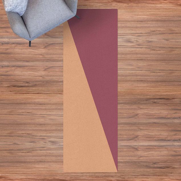 Runner rugs Simple Triangle In Mauve
