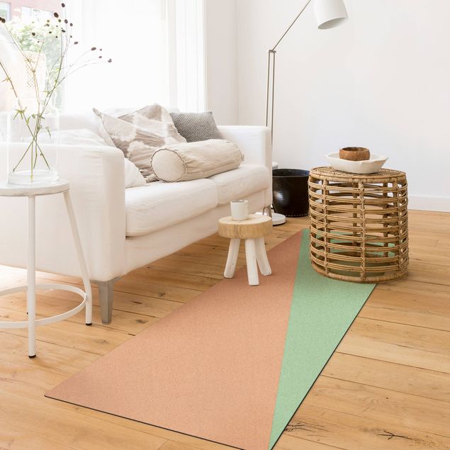 Green rugs Simple Triangle In Mint
