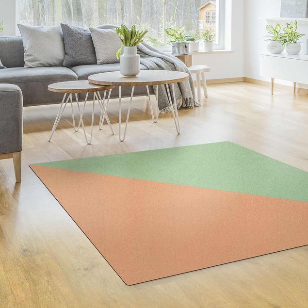 Green rugs Simple Triangle In Mint