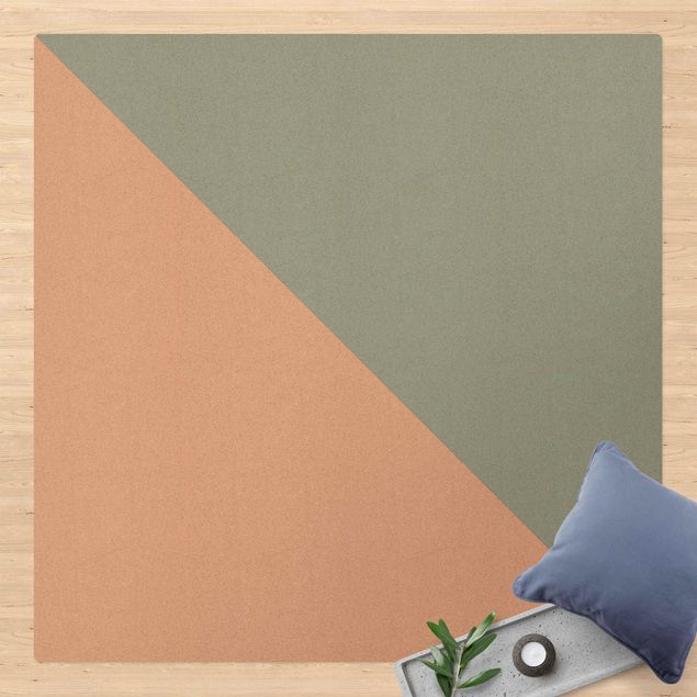 contemporary rugs Simple Triangle In Olive Green