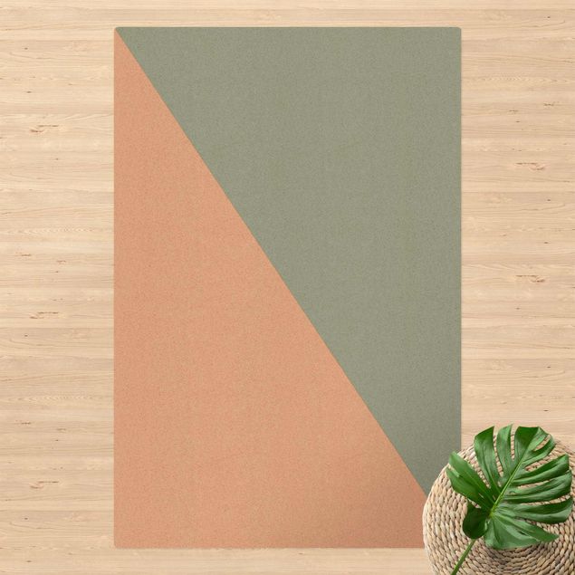 modern area rugs Simple Triangle In Olive Green