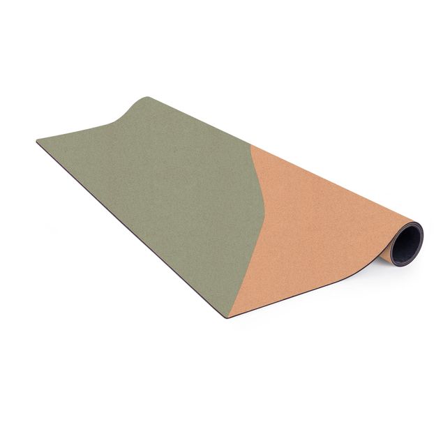 large floor mat Simple Triangle In Olive Green